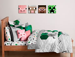 Minecraft картини - Най-добрите герои на платно - Steve, Creeper, Sheep, Pig