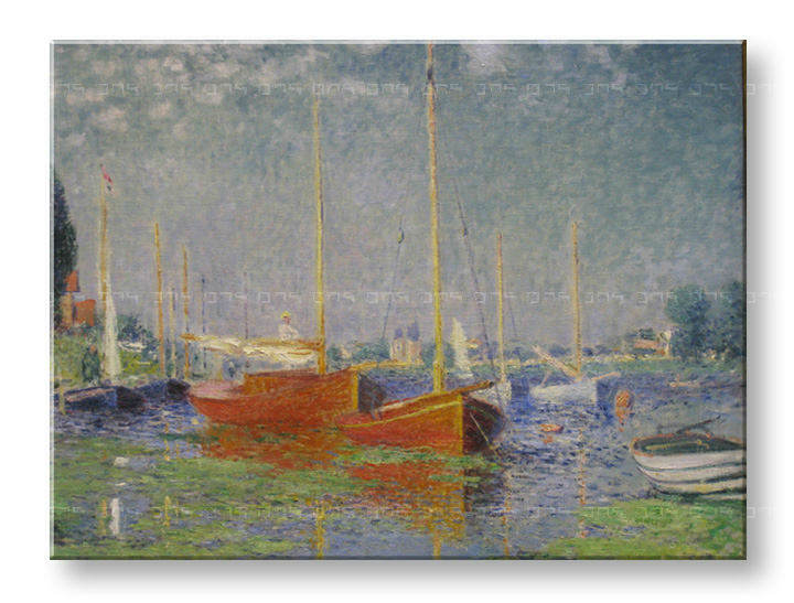 Картини на платно RED BOATS AT ARGENTEUIL - Claude Monet 