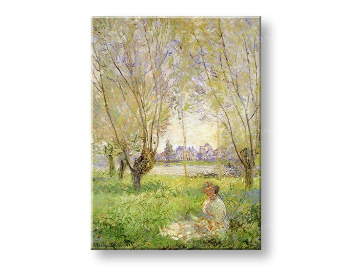 Картини на платно WOMAN UNDER THE WILLOWS - Claude Monet  