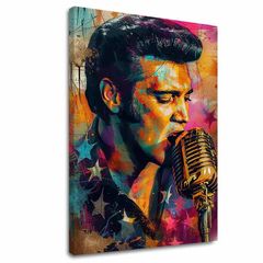 Изображение ELVIS PRESLEY - Златният глас на рокендрола | 100% оригинален акрил, рисуван