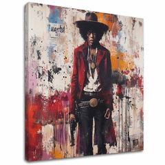 Изображение JIMI HENDRIX - Дивият Запад в акрил | 100% оригинален рисуван акрил